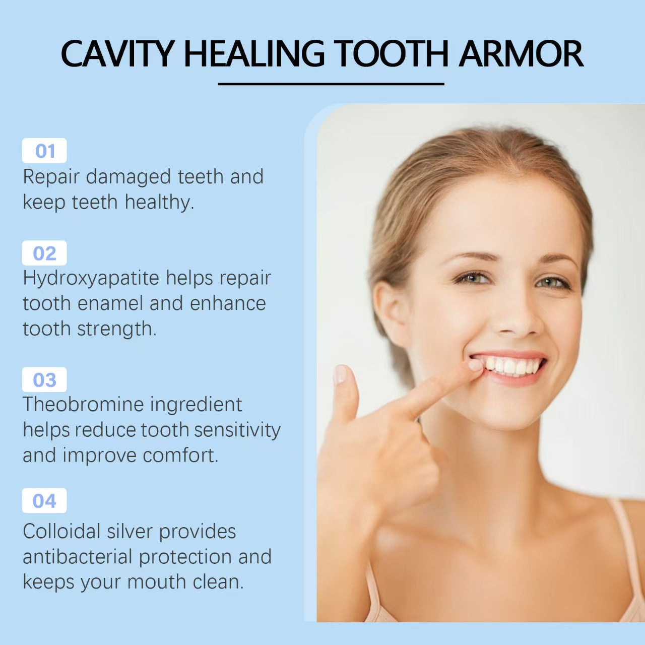 Dental Cavity Healing Tooth Armor – Nano Hydroxyapatite Serum
