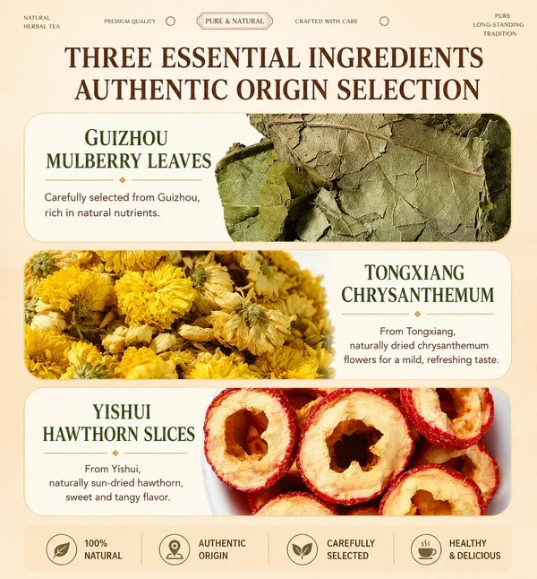 Mulberry Chrysanthemum Hawthorn & Citrus Peel Tea – No More Night Sweats, Helps Reduce Heat | Pure & Natural Herbal Tea