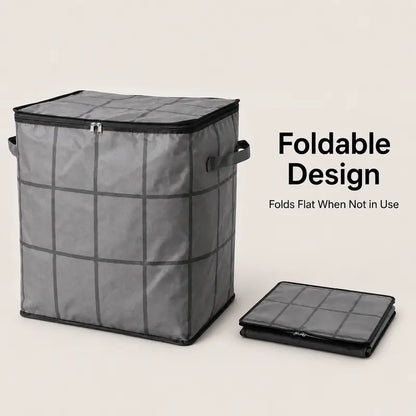 Spacious Moving Storage Bin, Zippered Organizer for Quilts, Bedding & Sweaters