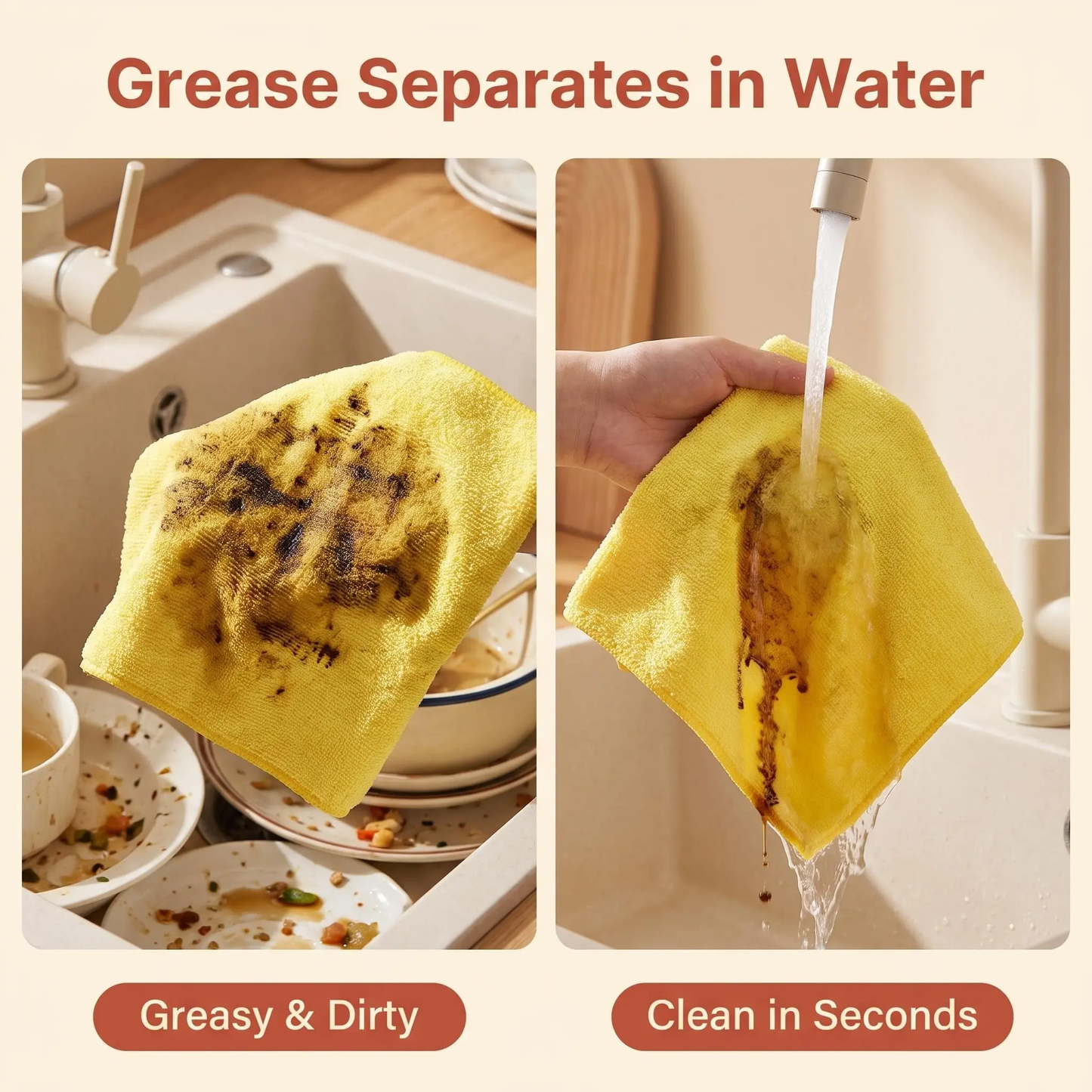 4-Layer Thickened Microfiber Kitchen Cleaning Cloth