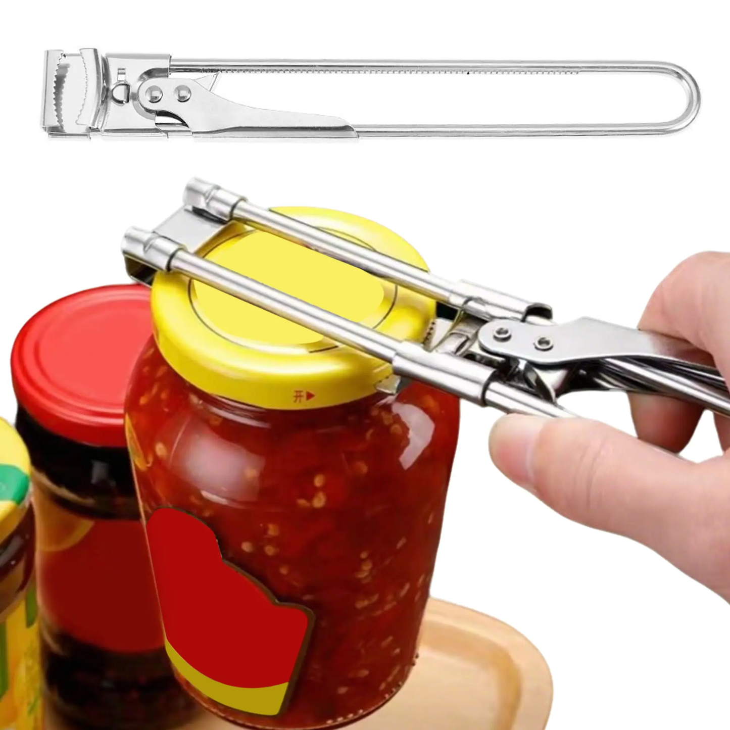 Jar Opener for Weak Hands – Adjustable Stainless Steel Lid & Bottle Opener