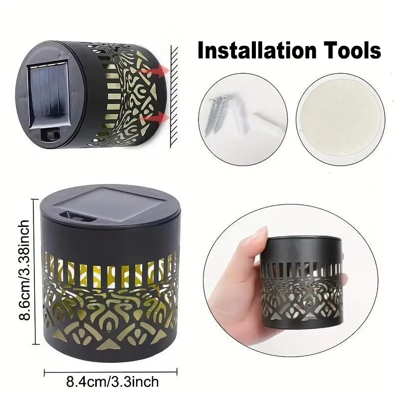 2-Pack Solar Mandala Projector Wall Lights for Outdoor Garden & Patio