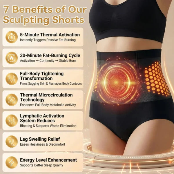 Quick-to-slim high-waisted fat-burning shorts