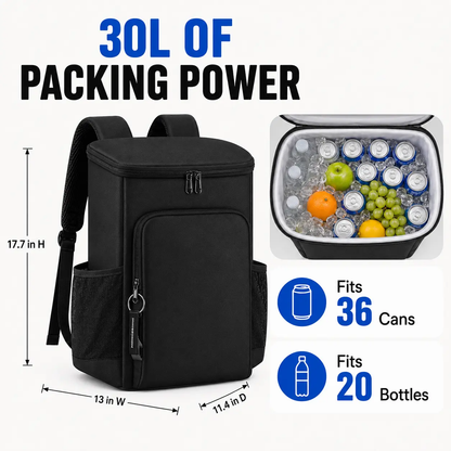 FROSTVA 30L Cooler Backpack - Leakproof Insulated Backpack Cooler with Waterproof TPU Liner for Camping, Beach, Picnic and Sports