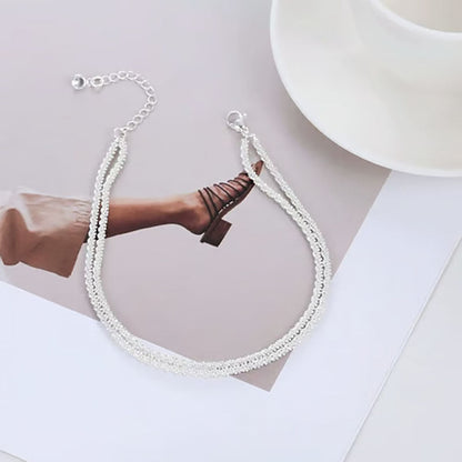 Exquisite multi-layered women's anklet
