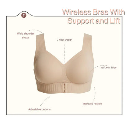 iBraStar Posture Bra for Women - Breathable Mesh Wireless Bra with Removable Pads