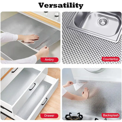 Peel and Stick Wallpaper, Waterproof Aluminum Foil Contact Paper for Kitchen Countertops & Cabinets, Oil-Proof Heat-Resistant (40cm×3m)