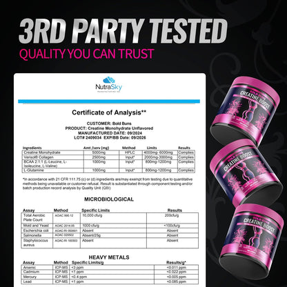 Bold Buns Creatine for Women – Booty Builder Supplement with Collagen & BCAA