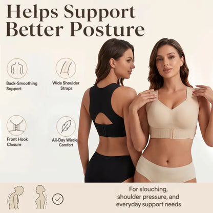 iBraStar Posture Bra for Women - Breathable Mesh Wireless Bra with Removable Pads