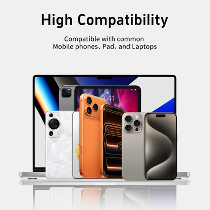 MOJUE 240W Invisible Stand Fast Charging Cable, USB-C to USB-C Flat Cable 90° Angled (4.9FT) — iPhone 15/16/17 & Samsung Compatible
