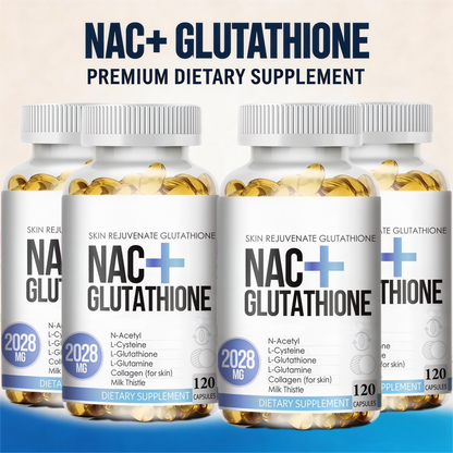 NAC Glutathione Collagen Capsules 2028mg Skin Whitening Anti-Aging Antioxidant , Supports Liver Health,120 Capsules