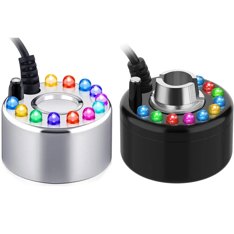Halloween Ultrasonic Mini Mist Maker with 12 LED Lights - Alloy Humidifier Atomizer for Smoking Cauldron Witch Pot Party Decor