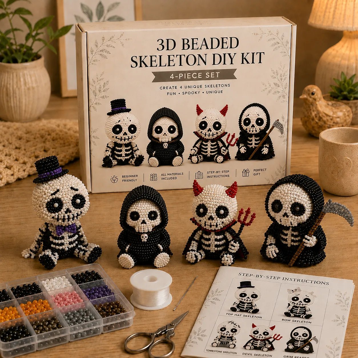 💀 3D Beaded Skeleton DIY Kit🔥