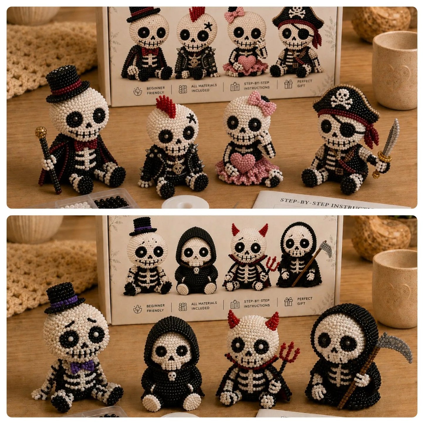 💀 3D Beaded Skeleton DIY Kit🔥
