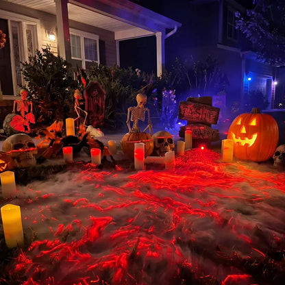 Halloween Laser Swamp Light – IP67 Waterproof 360° Adjustable Laser Projector for Fog Machine