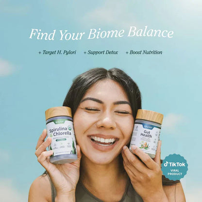Gut Health Bundle，The 2-in-1 Gut Reset & Cellular Detox Duo: Spirulina & Chlorella Blend，Soothe &amp; Restore Gut Health