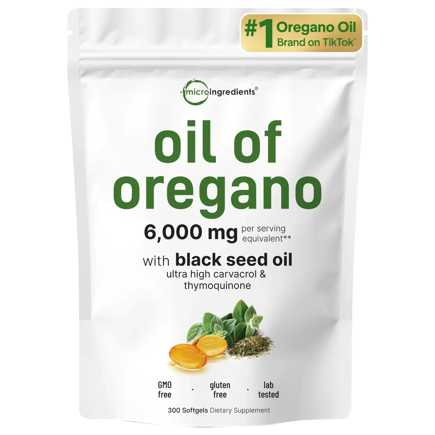 Oregano Oil with Black Seed Oil  Powerful Immune Support| Non-GMO, 3rd-Party Tested