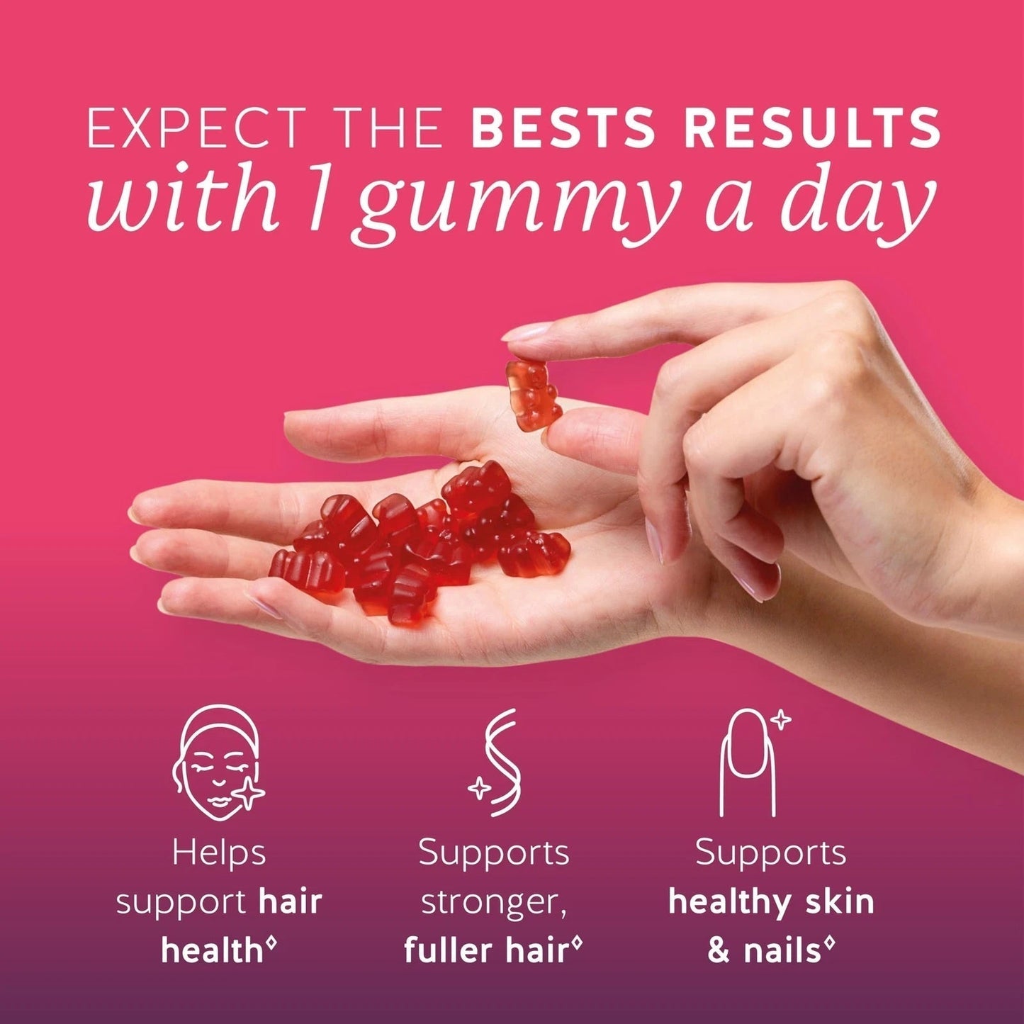 Biotin Gummies for Hair Skin & Nails. 5000 mcg High Potency Vegan Vitamins fo...