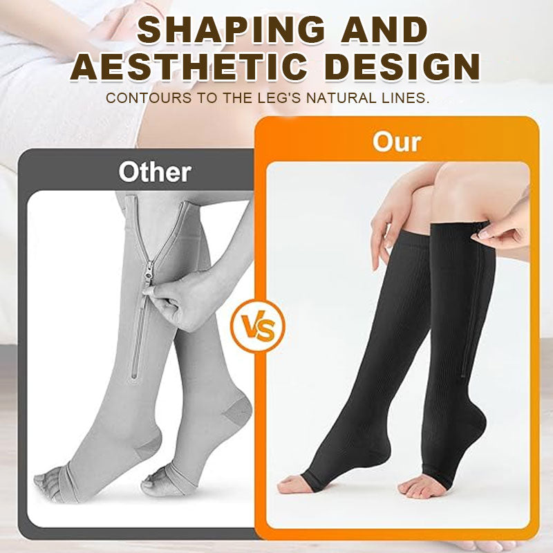 🏃‍♂️ EasyZip Compression Socks – Zipper Support Socks for Swollen Legs & Everyday Comfort 👣💙