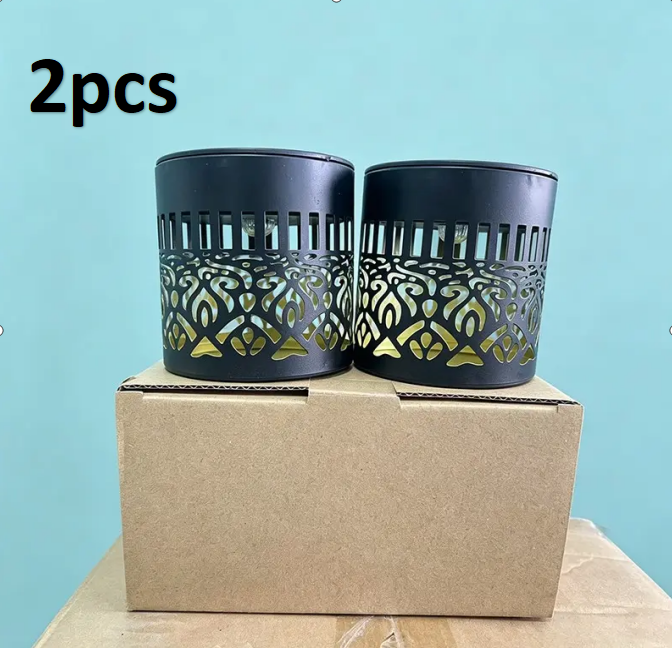2-Pack Solar Mandala Projector Wall Lights for Outdoor Garden & Patio