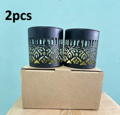2-Pack Solar Mandala Projector Wall Lights for Outdoor Garden & Patio