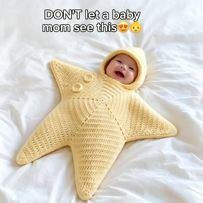 Baby Crocheted Star-Shaped Bodysuit Sleeping Bag for Infants