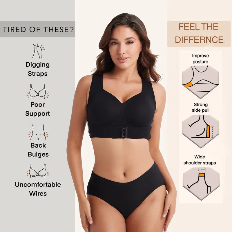 iBraStar Posture Bra for Women - Breathable Mesh Wireless Bra with Removable Pads