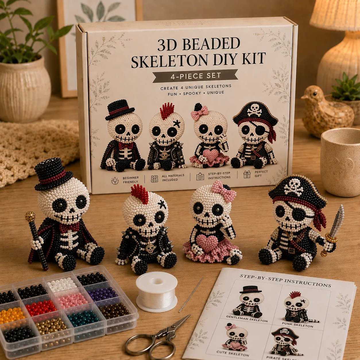 💀 3D Beaded Skeleton DIY Kit🔥