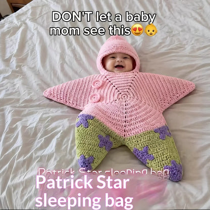 Baby Crocheted Star-Shaped Bodysuit Sleeping Bag for Infants
