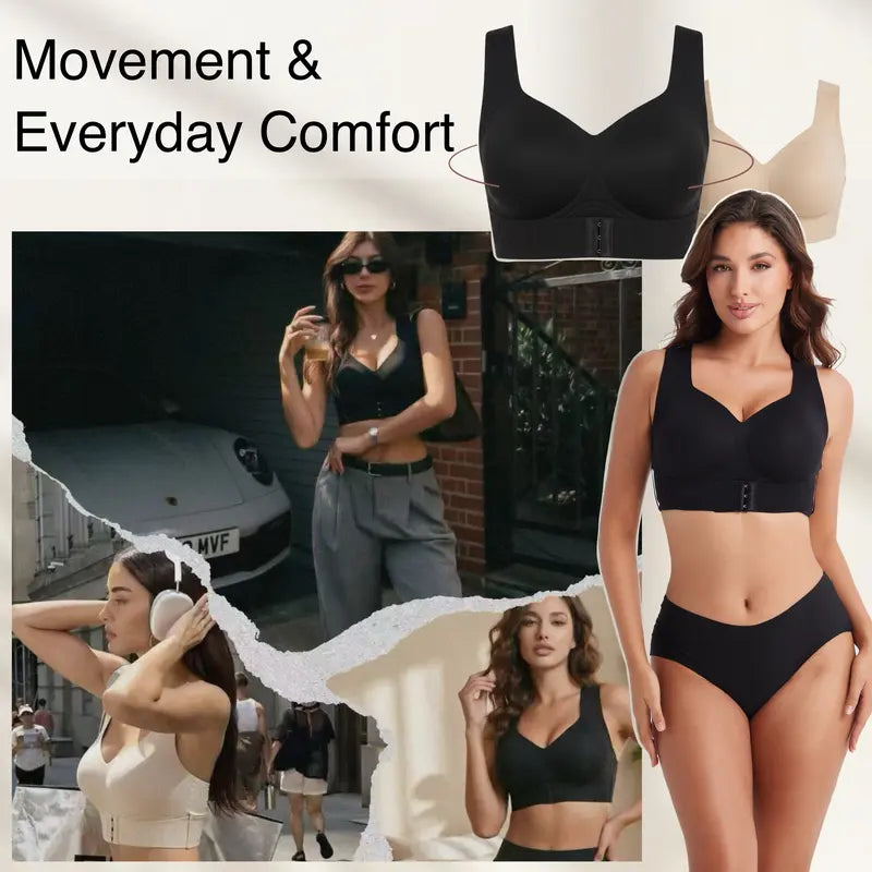 iBraStar Posture Bra for Women - Breathable Mesh Wireless Bra with Removable Pads