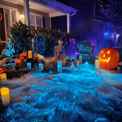 Halloween Laser Swamp Light – IP67 Waterproof 360° Adjustable Laser Projector for Fog Machine