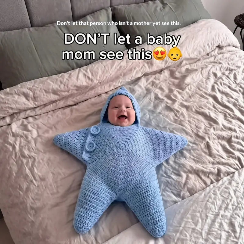Baby Crocheted Star-Shaped Bodysuit Sleeping Bag for Infants