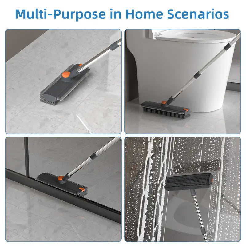 GLUMZRK 3-in-1 Floor Scrub Brush with Long Adjustable Handle