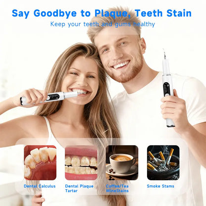 CURVY MOON Electric Oral Plaque Remover Teeth Cleaner Kit, 5 Modes