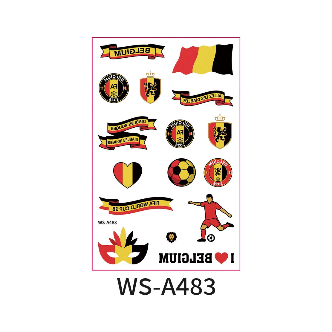 World Cup Country Flag Temporary Tattoos – Show Your Team Pride! （10PCS）