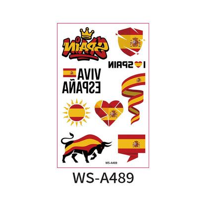 World Cup Country Flag Temporary Tattoos – Show Your Team Pride! （10PCS）