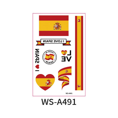 World Cup Country Flag Temporary Tattoos – Show Your Team Pride! （10PCS）