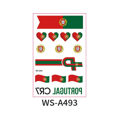 World Cup Country Flag Temporary Tattoos – Show Your Team Pride! （10PCS）