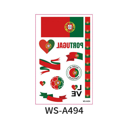 World Cup Country Flag Temporary Tattoos – Show Your Team Pride! （10PCS）