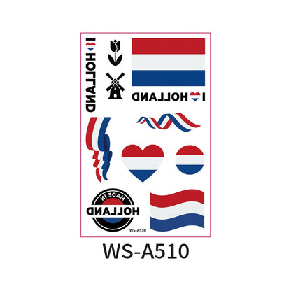 World Cup Country Flag Temporary Tattoos – Show Your Team Pride! （10PCS）
