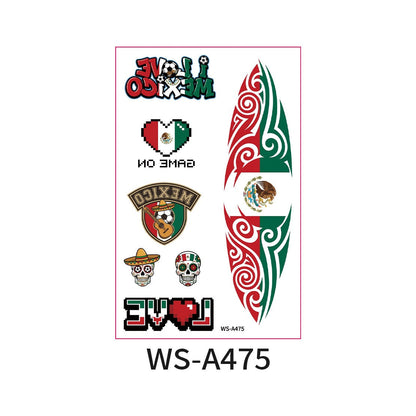 World Cup Country Flag Temporary Tattoos – Show Your Team Pride! （10PCS）