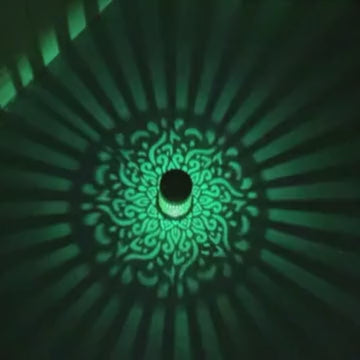 2-Pack Solar Mandala Projector Wall Lights for Outdoor Garden & Patio