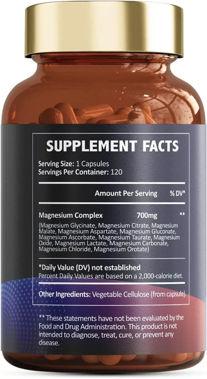 Magnesium 12 in 1 Complex 700mg - Glycinate Citrate Malate Taurate.4
