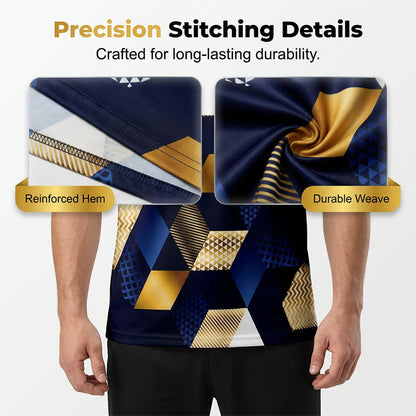 👕 50% OFF NOW! 🔷 Men's 3D Geometric Print Crew Neck Shirt – Soft, breathable & eye-catching design – perfect for casual days, parties or streetwear 🎨