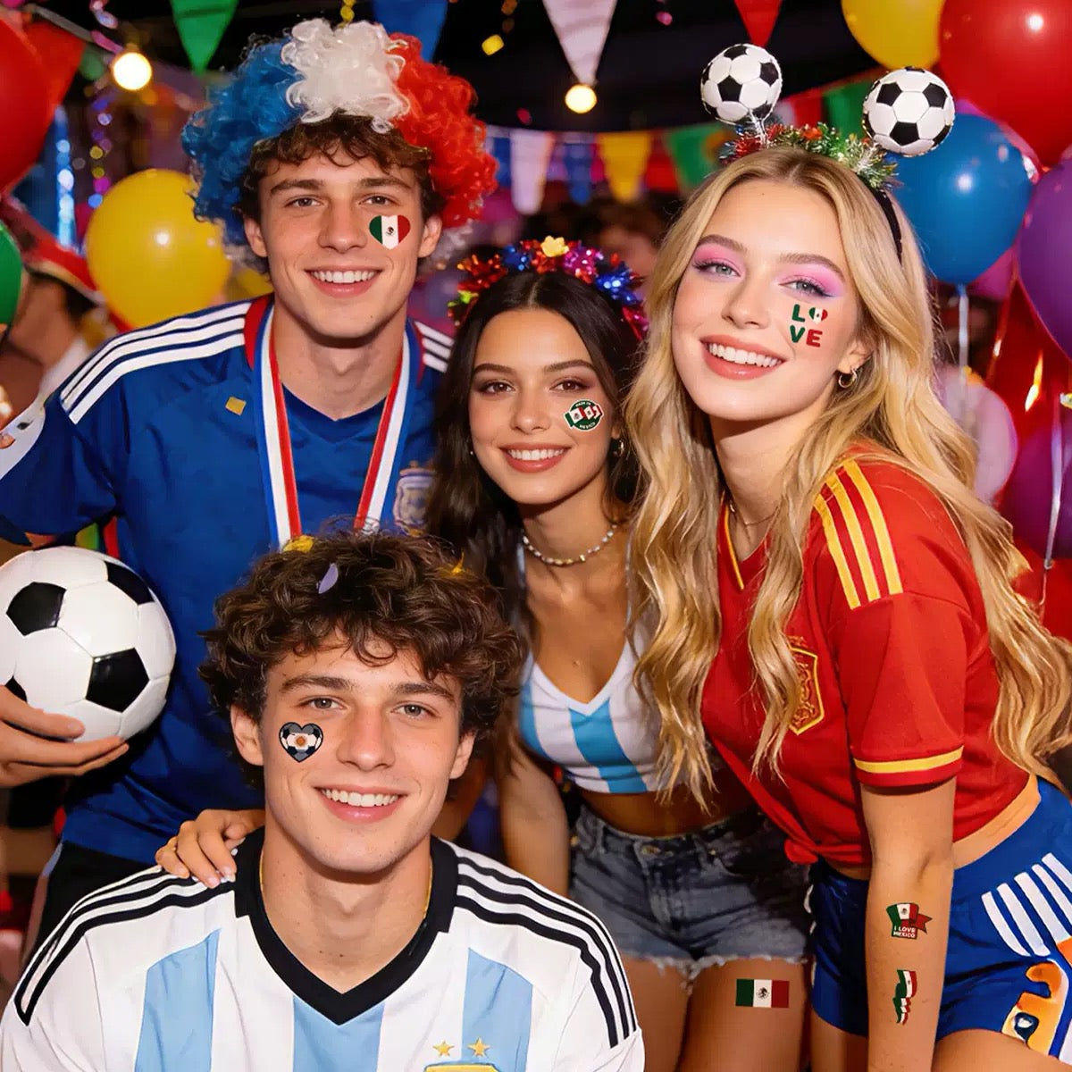 World Cup Country Flag Temporary Tattoos – Show Your Team Pride! （10PCS）